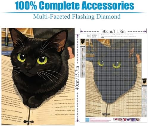 Lophomie Diamond Art Kits for Adults, 5D Cat Diamond Painting Kits 12x16 in - Image 5