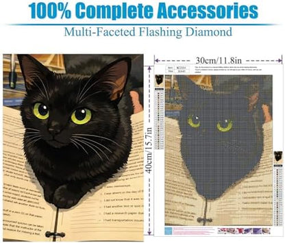 Lophomie Diamond Art Kits for Adults, 5D Cat Diamond Painting Kits 12x16 in - Image 5