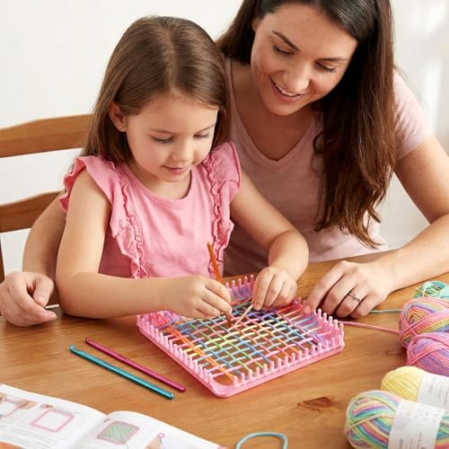 Beginner-Friendly Plastic Weaving Loom Kit, Portable Square Loom for DIY Crafts, Looms for Weaving Enthusiasts (Pink) - Image 7