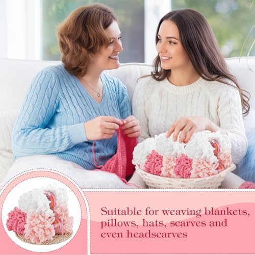 Threlaco 6 Skeins Loops Yarn Bulk Finger Loop Yarn,White, Pink, Carmine - Image 6