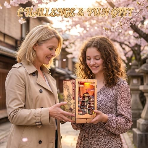 Cutefun DIY Book Nook Kit - Japanese Kyoto 3D Wooden Puzzle 400+ Pieces - Image 6