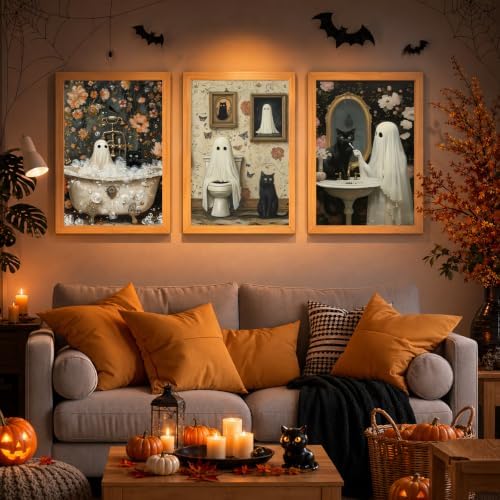 Mandun Halloween Paint by Numbers Kit for Adults, 3 Pack, 7.8x11.8 inch - Image 3