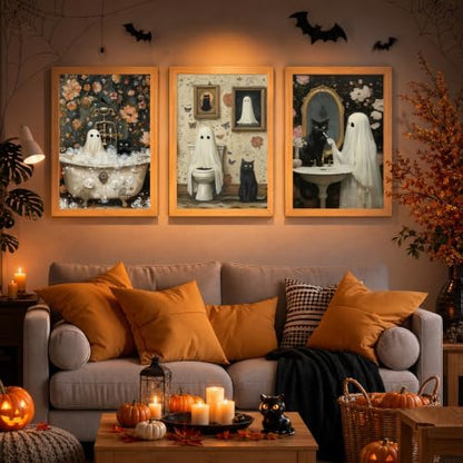 Mandun Halloween Paint by Numbers Kit for Adults, 3 Pack, 7.8x11.8 inch - Image 3