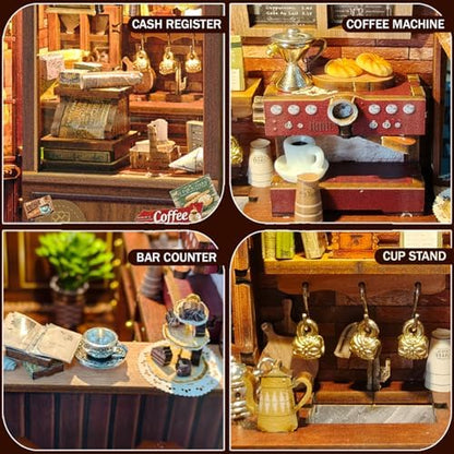 Book Nook Kit DIY Miniature House 3D Wooden Puzzle - Morning Mist Cafe - Image 6