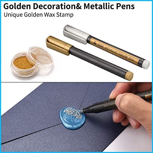 Wax Seal Stamp Kit - 24 Colors, 624 Pcs Stamp Beads, Sealing Wax Warmer, Metallic Pen & Envelope, Gift & Decoration Set - Image 4