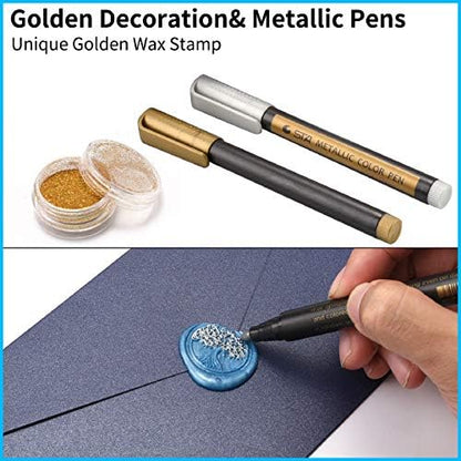 Wax Seal Stamp Kit - 24 Colors, 624 Pcs Stamp Beads, Sealing Wax Warmer, Metallic Pen & Envelope, Gift & Decoration Set - Image 4