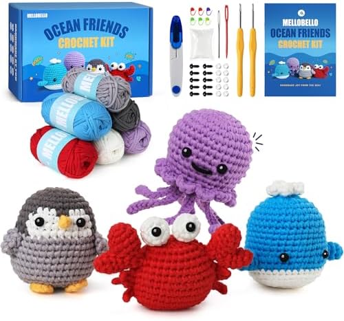 Beginner Crochet Kit for Adults - Crochet Animal Amigurumi Starter Kit by Mellobello