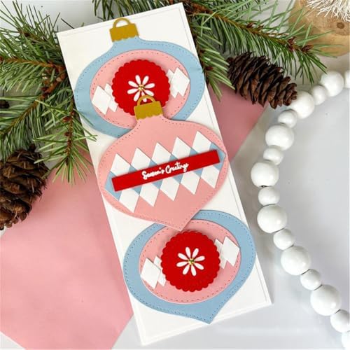 Scrapbooking Die-Cuts, Christmas Metal Cutting Dies for Card Making, Paper Craft Punch Template, Background Embossing Stencils, DIY Album Décor (Christmas Lantern Label-9.3x9.8cm) - Image 3