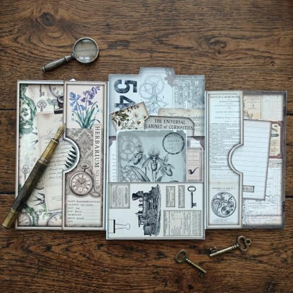 Vintage Curiosity Reverie Junk Journal Folio Kit, Vintage Scrapbook DIY Handcraft Supplies, Creative Mini Folder & Booklet Making Set for Handmade Art Projects - Image 6