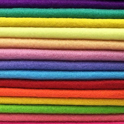 flic-flac 28pcs 12 x 12 inches (30cmx30cm) 1.4mm Thick Soft Felt Fabric Sheet Assorted Color Felt Pack DIY Craft Sewing Squares Nonwoven Patchwork - Image 2