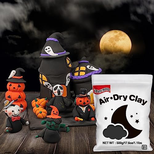 ifergoo 500g Black Air Dry Clay, 1.1LBS DIY Creative Modeling Clay for Kids - Image 3