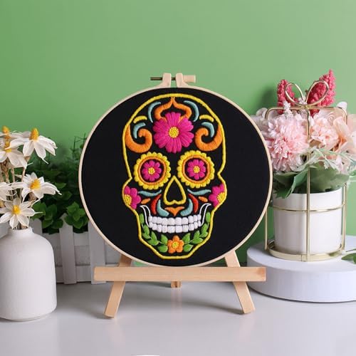 Louise Maelys 3 Set Halloween Skull Embroidery Kit for Beginners - Image 6