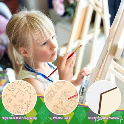 COCHIE 10 Pieces Large Mardi Gras Unfinished Wood Crafts to Paint for Adults, Bulk Predrilled Wooden Ornaments for Painting, Butterflies Paintable Wood Slices Craft Supplies with Ropes - Image 3