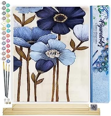 Figured'Art Paint by Numbers Kit for Adults Orchid 16"x20" - Craft Art Painting Rolled Canvas with DIY Wooden Frame by FiguredArt