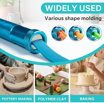 Polymer Clay Tools, Clay Extruder, Sugar Paste Extruder, Cake Fondant Tool Set for Decorating, Ceramics & Pottery Clay Extruders Mixers & Presses (Blue) - Image 3