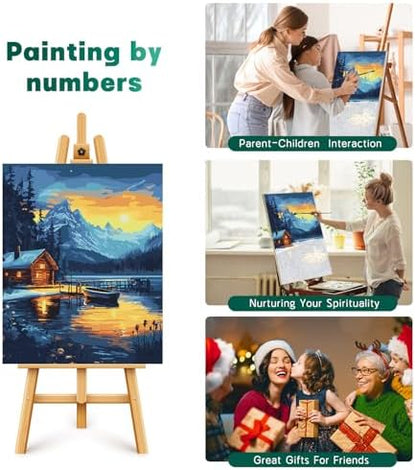 Possoco Paint by Numbers Kit for Adults Beginner, Landscape Easy Adult Paint by Number Kits on Canvas, DIY Acrylic Watercolor Oil Paint by Number for Adults Teens for Home Decor Gift 16x20 Inch - Image 6