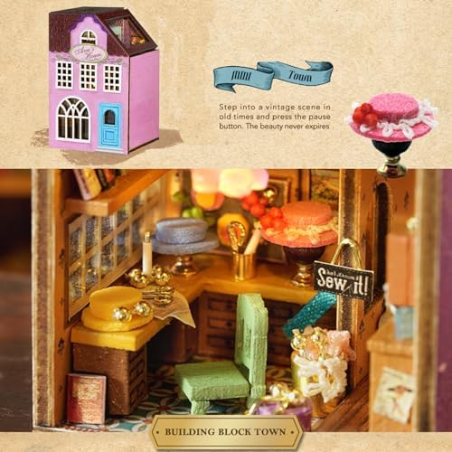 MAGQOO DIY Miniature Dollhouse Kit with Furniture 1:100 Scale Creative Room Mini Wooden Doll House Accessories DIY Miniature House Kit(Avas Workshop) - Image 4