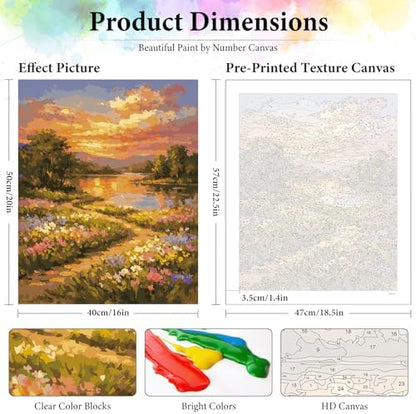 Dawnsphere Sunset Paint by Numbers Kit for Adults Without Frame 16x20 in - Image 3