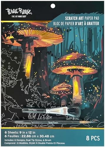 Brea Reese Magical Forest Scratch Art Paper Pad, 6 Metallic Craft Pages by BreaReese