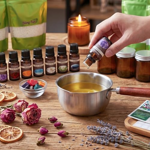 Blingfun Soy Wax for Candle Making Kit-DIY Candle Making Supplies Include Soy Wax, Candle Tins,Pouring Pot, Essential Oils, Thermometer & More, Perfect as Home Decoration - Image 7
