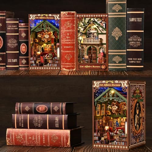 TOYQI Book Nook Kit, DIY Miniature Dollhouse Kit for Adults and Teens - Image 6