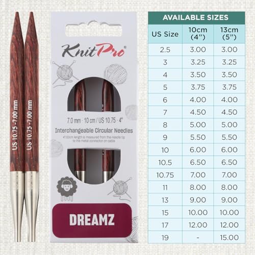 KnitPro Dreamz Interchangeable Circular Needles 4" (10cm) | US Size 10.75 (7mm) - Image 4