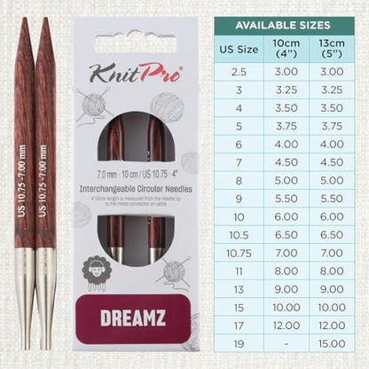 KnitPro Dreamz Interchangeable Circular Needles 4" (10cm) | US Size 10.75 (7mm) - Image 4