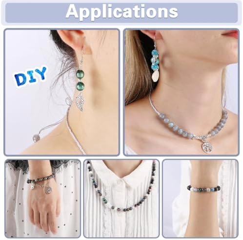 Glass Beads for Jewelry Making, 18 Colors Glass Beads for Bracelets Making kit Including 2-8mm Bead spacers/Lava Beads/Stone Rock DIY Jewelry Making Supplies for Adults (Thanksgiving, Christmas) - Image 2