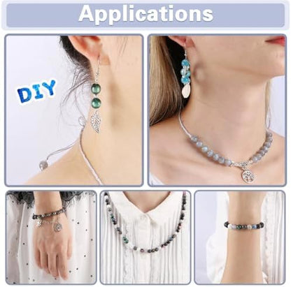 Glass Beads for Jewelry Making, 18 Colors Glass Beads for Bracelets Making kit Including 2-8mm Bead spacers/Lava Beads/Stone Rock DIY Jewelry Making Supplies for Adults (Thanksgiving, Christmas) - Image 2
