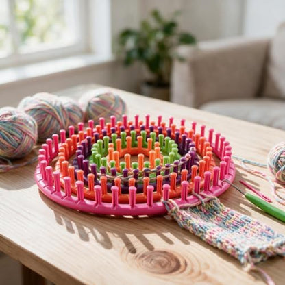 novelinks Round Knitting Looms Kit, Set of 5 Plastic Looms Knitting - Image 4