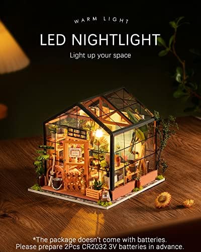Rolife Cathy's Greenhouse Miniature Kit with LED Lights - Image 3