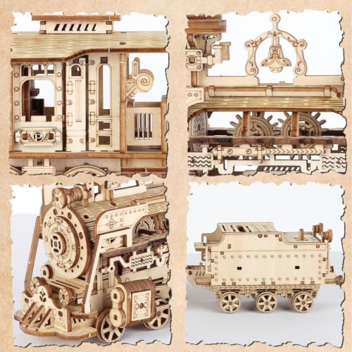 3D Wooden Puzzles for Adults, DIY Steam Train Model Building Kit - Image 4