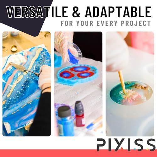 Epoxy Resin Mold Kit 1 Gallon – Pixiss Crystal Clear 1:1 Easy-Mix Epoxy Resin Kit with Art Supplies for Casting, Resin Art & Molds - Image 6