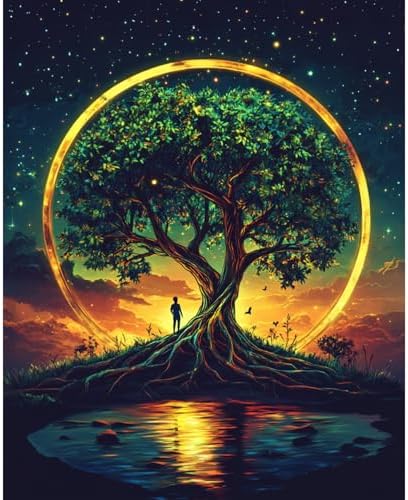 Banket Paint by Numbers Kit for Adults Beginner DIY Oil Painting Kits for Adults Tree of Life Easy Adult Paint by Number Kits on Canvas Color by Numbers for Gifts Home Wall Decor 16x20 Inch by Unknown