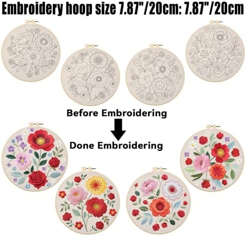 ORIGACH 4 Pack Floral Embroidery Kits for Beginners - Image 3