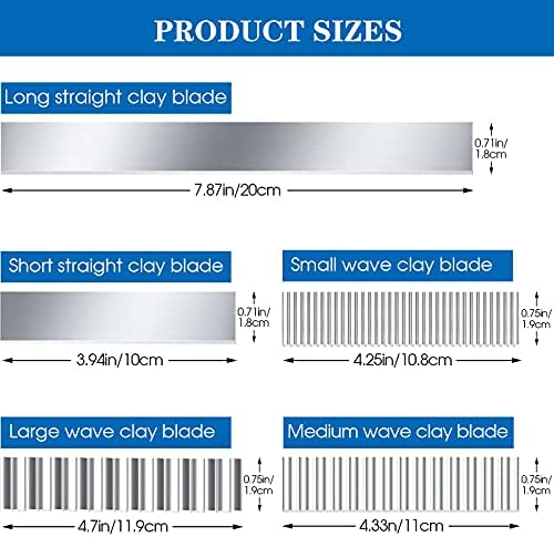 Honoson 5 Pcs Clay Blade Polymer Clay Tissue Cutters Tools Steel Slicing - Image 2