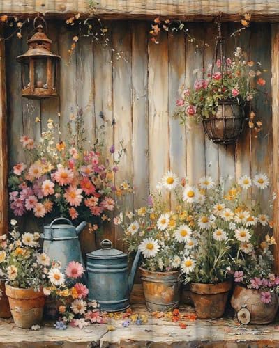 Clendo Flower Paint by Numbers Kit for Adults - Paint by Numbers for Adults Beginner, DIY Acrylic EasyPainting by Number on Canvas Home Wall Decor 16”W x 20”L by Clendo