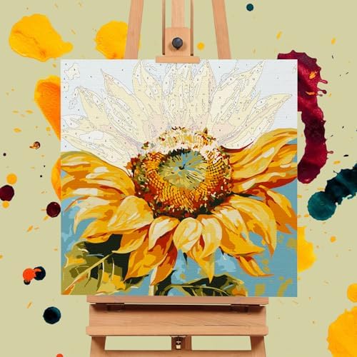 Offito Framed Paint by Numbers Kit for Adults Beginners, Sunflower - Image 4