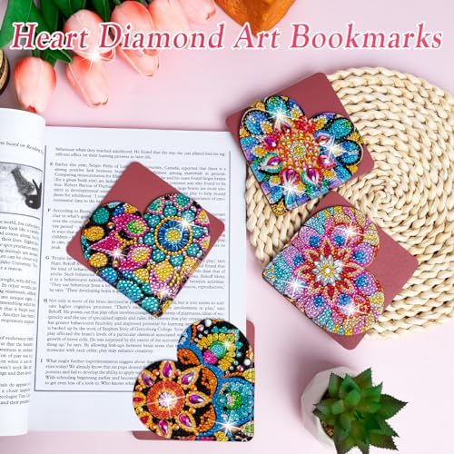 WIVICO 4Pcs Diamond Painting Bookmarks, Diamond Pearl Art Kits for Adults - Image 2