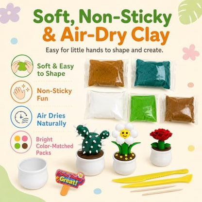 Air Dry Clay Kit for Kids, 12 Plants Modeling Magic Clay Sculpting Tools - Image 5