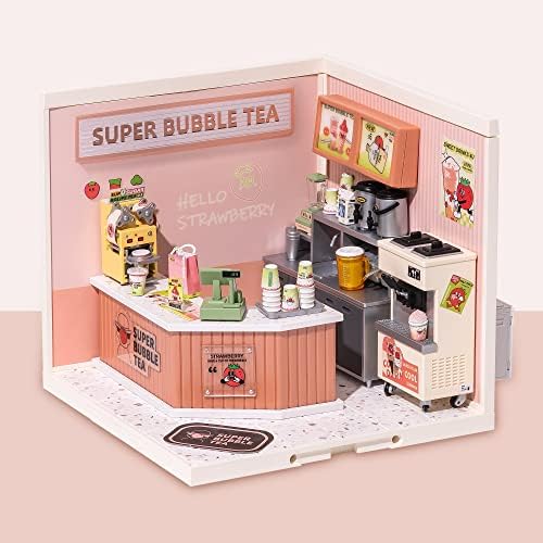 Super Creator-Mini Blocks Model Building Set for Adults, Miniature Plastic House Kit Super Store-Building Blocks Toys for Adult, DIY Crafts/Hobbies for Adult (Double Joy Bubble Tea) by Wowood