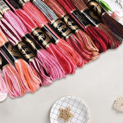 12 Skeins 105 Yards Embroidery Thread Variegated Cross Stitch Floss Bulk 6 Ply Polyester Yarn Colorful Red Friendship Bracelet String for Sewing Making Needlecraft Knitting Clothes Stitching - Image 3