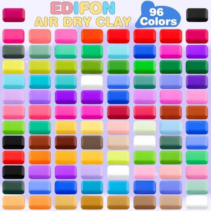 EDIFON Air Dry Clay, 96 Colors Foam Magic Modeling Clay for Kids DIY Crafts - Image 2