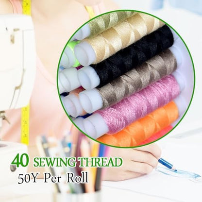 40 Spools of Sewing Thread,Gift Box Portable Basic Sewing Repair Kits (Green) - Image 4