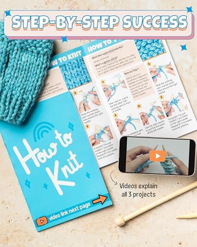 Complete Knitting Kit for Beginners - Learn to Knit Kit with Knitting Accessories Like Thick Beginner Yarn, Bamboo Needles for Beginners & More - Includes Video Tutorials & Written Guide - Image 3
