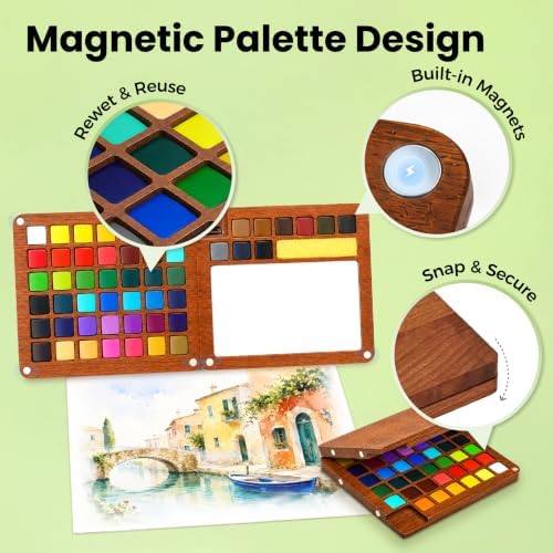 Pagather Travel Watercolor Travel Set, 50 Colors Mini Portable Paint Kit - Image 4
