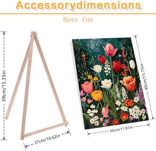 Meothan Framed Paint by Numbers Kits for Adults 12x16in with Wooden Easel - Image 2
