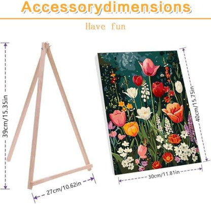 Meothan Framed Paint by Numbers Kits for Adults 12x16in with Wooden Easel - Image 2