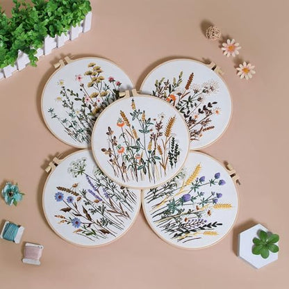 GLTAYLMY Flower Embroidery Kit for Beginners with Pattern and Instructions,3 Pack Cross Stitch Kits,1 Plastic Embroidery Hoops,Threads and Needles,Needlepoint Kit for Adults - Image 6