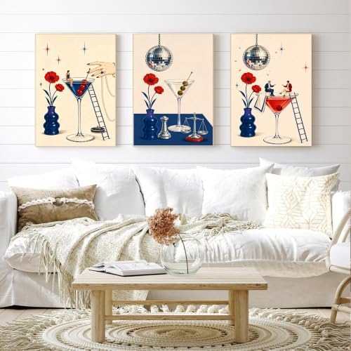 cupmod 6 Packs Cocktail Paint by Numbers Kit for Adults Beginners,8x10 Inch Adult Paint by Number Kits on Canvas, Cocktail DIY Acrylic Oil Number Painting Kits for Adults, Perfect for Gift Home Decor - Image 5